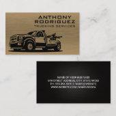 Schleppfahrzeug | Metallischer Hintergrund Visitenkarte (Vorne/Hinten)
