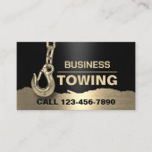 Schleppfirma Gold Tow Hook Modernes Black Visitenkarte (Vorderseite)