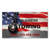 Schleppfirma Patriotic Metal Tow Truck Hook Magnetische Visitenkarte (Vorderseite)