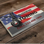 Schleppfirma Patriotic Metal Tow Truck Hook Visitenkarte