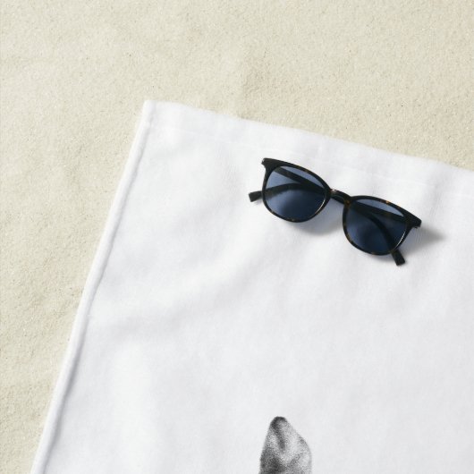 Schlepphund am Wasser Strandtuch (Beispiel)