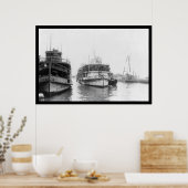 Schleppkahn für Einwanderer auf der Insel Ellis, N Poster (Küche)