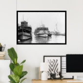 Schleppkahn für Einwanderer auf der Insel Ellis, N Poster (Heimbüro)