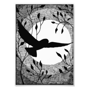 Schleppkahn und Mondkreuz Fotodruck