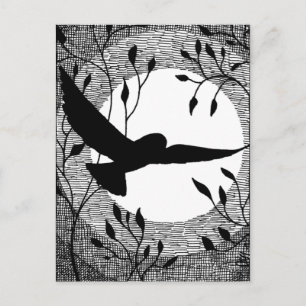 Schleppkahn und Mondkreuz Postkarte