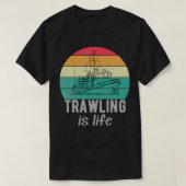 Schleppnetzfischerei ist das Retro-Trawler-Fischer T-Shirt (Design vorne)