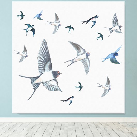 Schleppvögel Leinwanddruck (Insitu (Holzboden))