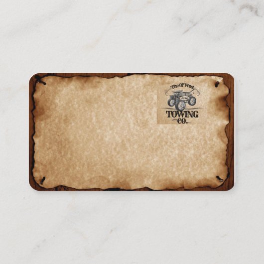 Schleppwagen Auto Visitenkarte (Rückseite)