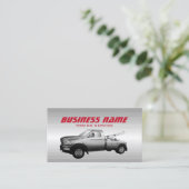 Schleppwagen Beruflich roter Text Metallisch Visitenkarte (Stehend Vorderseite)