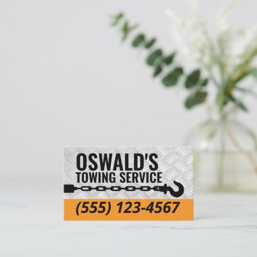 Schleppwagen Beruflicher Schlepphaken Visitenkarte (Stehend Vorderseite)