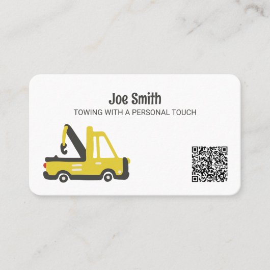 Schleppwagen - Maßgeschneiderte QR Visitenkarte (Vorderseite)