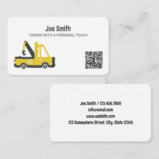 Schleppwagen - Maßgeschneiderte QR Visitenkarte (Vorne/Hinten)