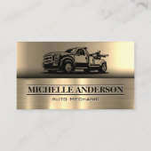 Schleppwagen | Metallischer Hintergrund Visitenkarte (Vorderseite)