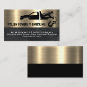 Schleppzug und Hook | Metallisches Gold-Marmor Visitenkarte (Vorne/Hinten)