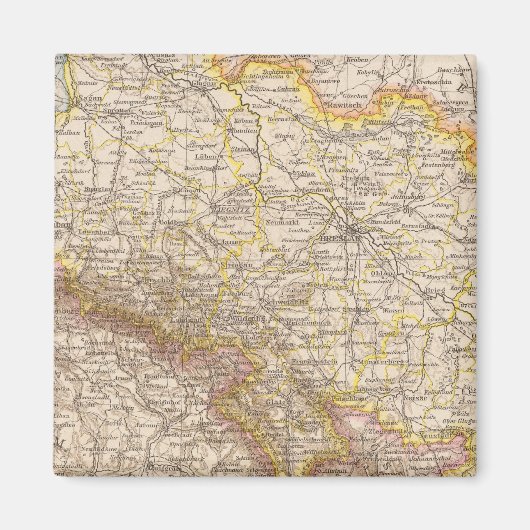 Schlesien Atlas Karte Magnet (Vorne)