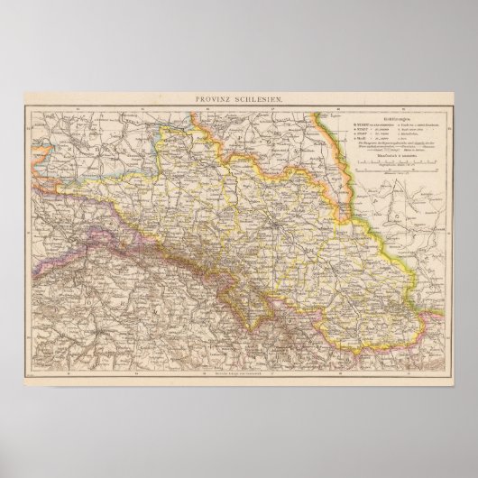 Schlesien Atlas Karte Poster (Vorne)