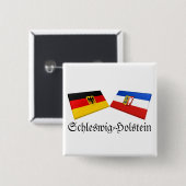 Schleswig-Holstein, Deutschland Flaggen-Fliesen Button (Vorne & Hinten)