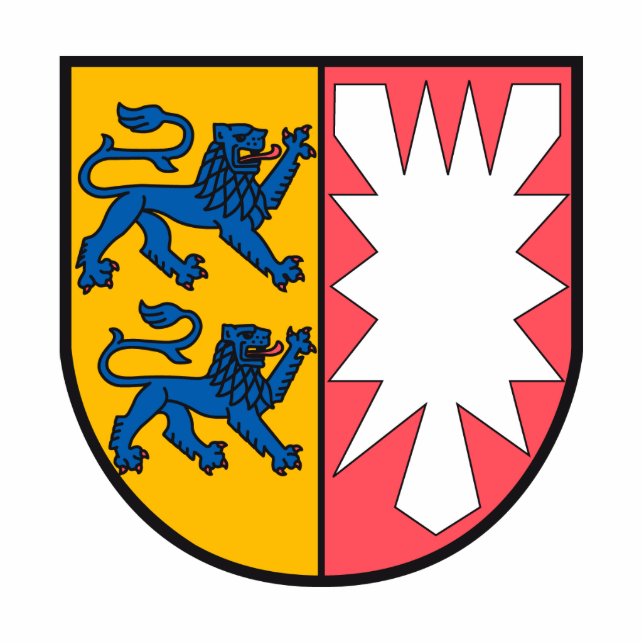 Schleswig-Holstein Wappen Freistehende Fotoskulptur (Vorne)