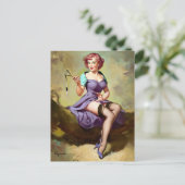 Schleudershot Pin Up Postkarte (Stehend Vorderseite)