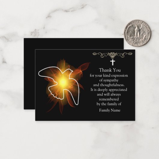 Schleudertaube nach Beerdigung Danke, Karten (Vorderseite/Rückseite Beispiel)