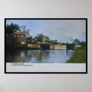 Schleuse-Haus "Frick's Locks Schuylkill Canal" Poster