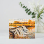 Schleusenwasserfall im Herbst Feiertagspostkarte (Stehend Vorderseite)