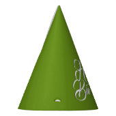 Schlicht Avocado Green Happy Geburtstag Partyhütchen (Links)