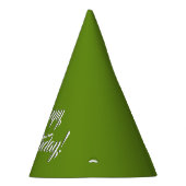 Schlicht Avocado Green Happy Geburtstag Partyhütchen (Rechts)