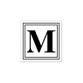 Schlicht Basic Monogram Initial Gummistempel (Prägung)