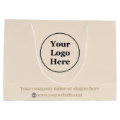 schlicht beige-minimalistisch große geschenktüte (Rückseite)