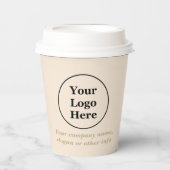 schlicht beige-minimalistisch pappbecher (Vorderseite)