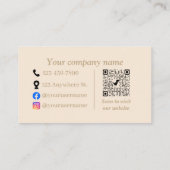 schlicht beige-minimalistisch rabattkarte (Rückseite)