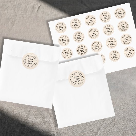 schlicht beige-minimalistisch runder aufkleber