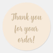 schlicht beige minimalistisch Vielen Dank Runder Aufkleber (Vorderseite)