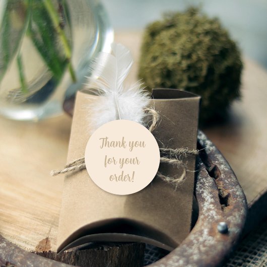 schlicht beige minimalistisch Vielen Dank Runder Aufkleber