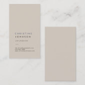 schlicht-beige Visitenkarte (Vorne/Hinten)