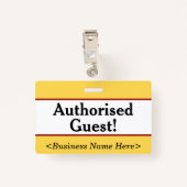 Schlicht "berechtigte Gast!" Abzeichen Ausweis (Rückseite mit Klammer)