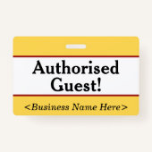 Schlicht "berechtigte Gast!" Abzeichen Ausweis (Rückseite)