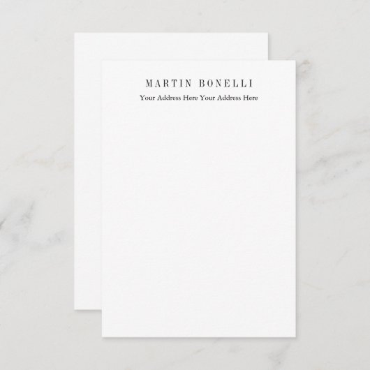 Schlicht Beruflich Schwarz/Weiß Minimalistisch Begleitkarte (Vorne/Hinten)