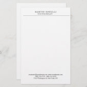 Schlicht Beruflich Schwarz/Weiß Minimalistisch Briefpapier (Vorne/Hinten)