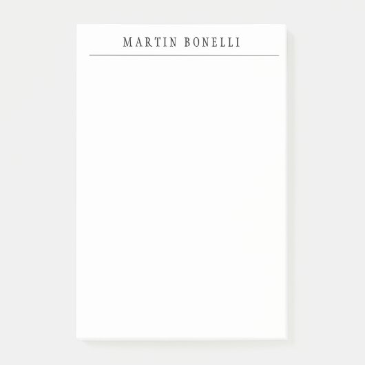 Schlicht Beruflich Schwarz/Weiß Minimalistisch Post-it Klebezettel (Vorderseite)