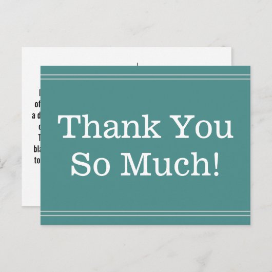 Schlicht, Beruflich "Vielen Dank!" Postkarte (Vorne/Hinten)