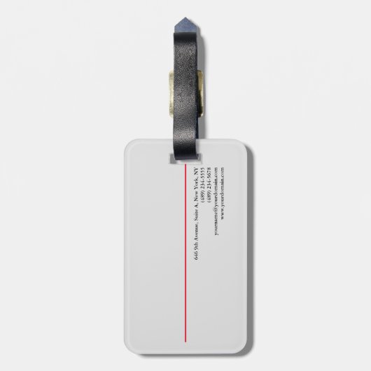 Schlicht Berufliches Schwarzes Grau Gepäckanhänger (Rückseite vertikal)