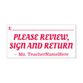 Schlicht "BITTE ÜBERPRÜFEN, UNTERZEICHNEN UND ZURÜ Permastempel (Design)