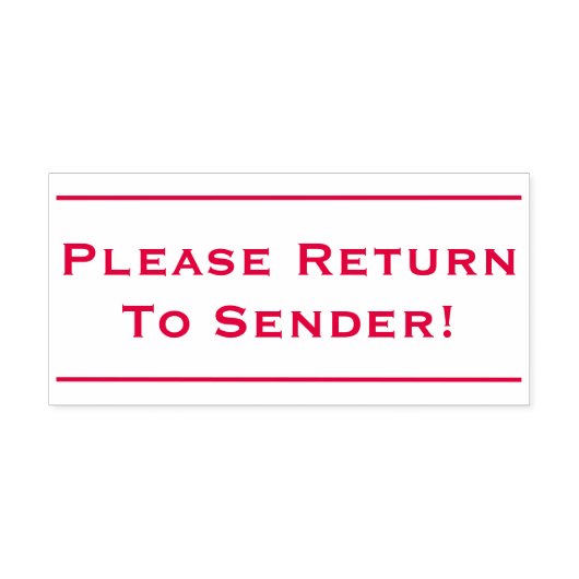 Schlicht "Bitte zurück zum Absender!" Briefmarke Permastempel (Design)