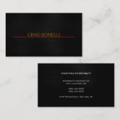 Schlicht Black Gray Visitenkarte (Vorne/Hinten)
