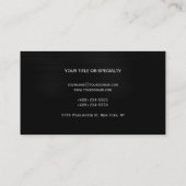 Schlicht Black Gray Visitenkarte (Rückseite)
