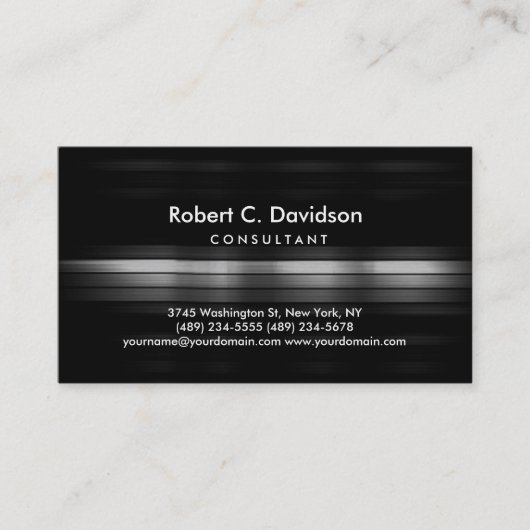 Schlicht Black Modern Consulting Business Card Visitenkarte (Vorderseite)