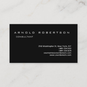 Schlicht Black Stylish Beruflich Business Card Visitenkarte