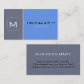 Schlicht Blau & Grau Elegante Beruflich Moderne 2 Visitenkarte (Vorne/Hinten)